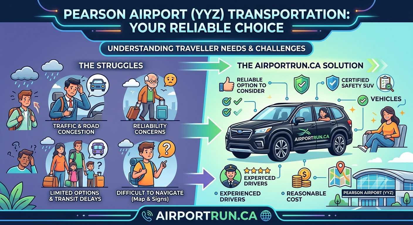 A clean, spacious safety SUV ready for pickup in a regional neighborhood, offering comfortable long-distance airport travel to Pearson.