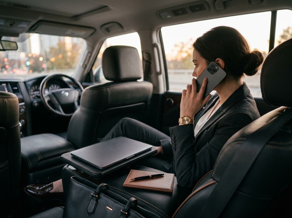 Rider working from the back seat